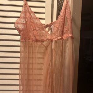 Elegant Pink Lace Nightgown